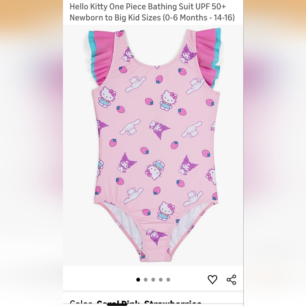Officially licensed Hello Kitty Kuromi Cinnamoroll big girls one piece swimsuit